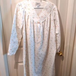 Vintage Amanda Stewart Sears Floral Nightgown M Lace Cottage